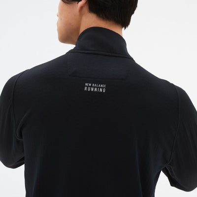 New Balance Men's Heat Grid Half Zip Men's Tops - BlackToe Running#colour_black