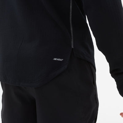 New Balance Men's Heat Grid Half Zip Men's Tops - BlackToe Running#colour_black