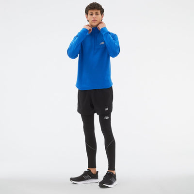 New Balance Men's Heat Grid Half Zip Men's Tops - BlackToe Running#colour_cobalt-heather