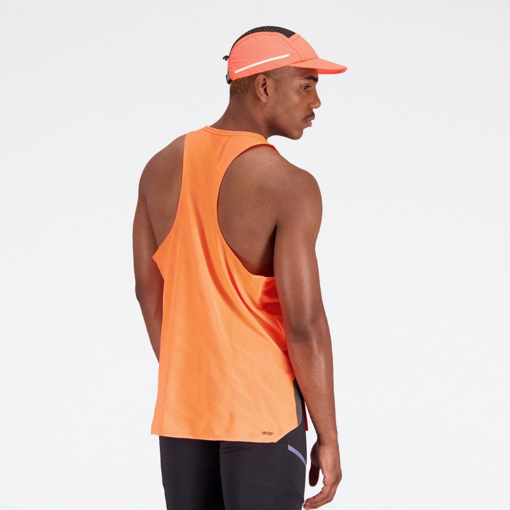 New Balance Men's Q Speed Jacquard Singlet Men's Top - BlackToe Running#colour_neon-dragonfly