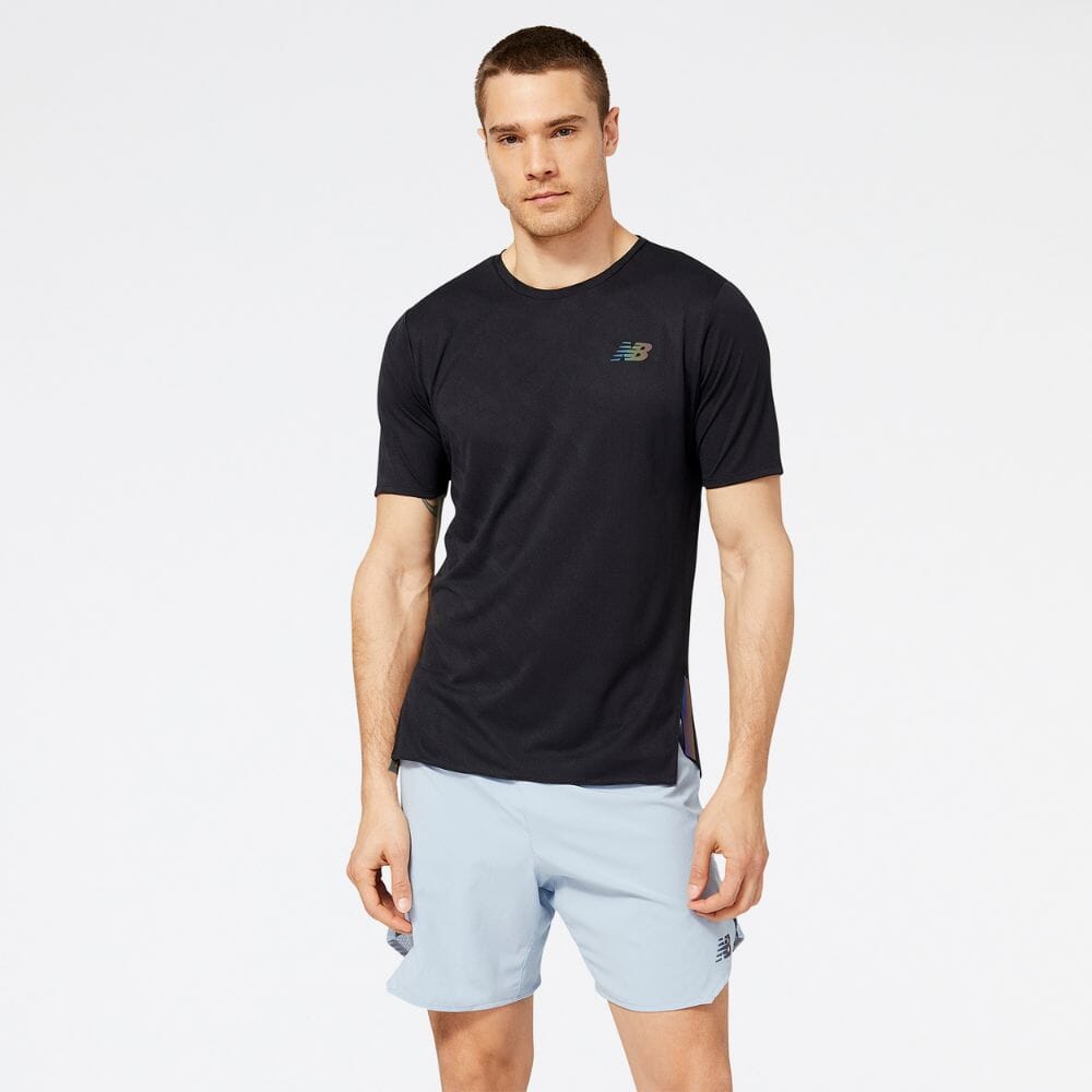 New Balance Men's Q Speed Jacquard ICEx Short Sleeve Men's Tops - BlackToe Running#colour_black