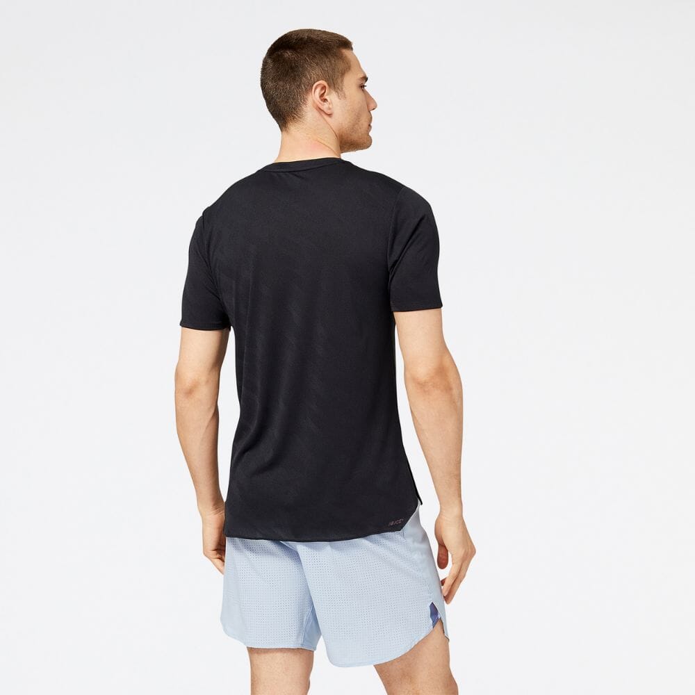 New Balance Men's Q Speed Jacquard ICEx Short Sleeve Men's Tops - BlackToe Running