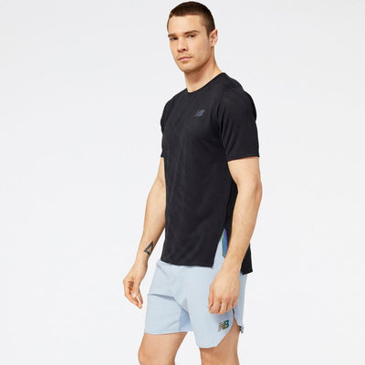 New Balance Men's Q Speed Jacquard ICEx Short Sleeve Men's Tops - BlackToe Running#colour_black