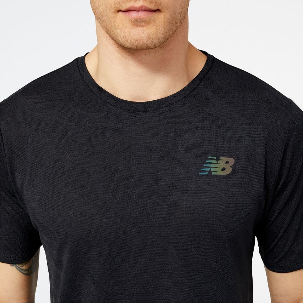 New Balance Men's Q Speed Jacquard ICEx Short Sleeve Men's Tops - BlackToe Running#colour_black