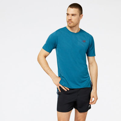 New Balance Men's Q Speed Jacquard ICEx Short Sleeve Men's Tops - BlackToe Running#colour_dark-moonstone