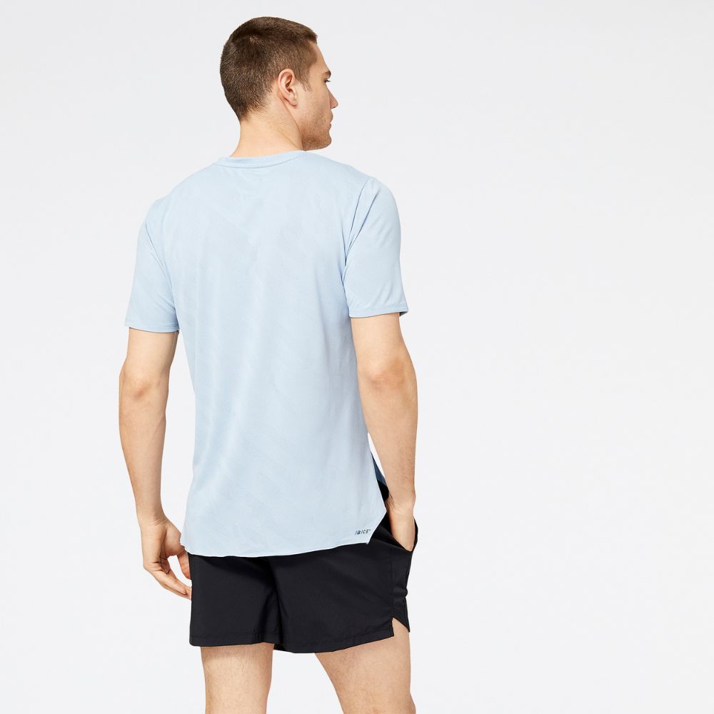 New Balance Men's Q Speed Jacquard ICEx Short Sleeve Men's Tops - BlackToe Running#colour_light-arctic-grey