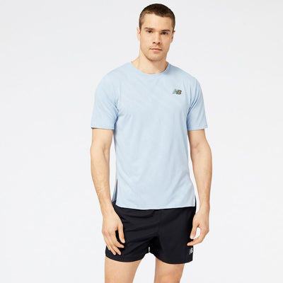 New Balance Men's Q Speed Jacquard ICEx Short Sleeve Men's Tops - BlackToe Running#colour_light-arctic-grey