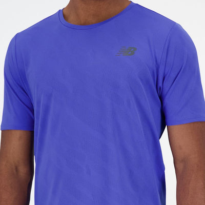 New Balance Men's Q Speed Jacquard ICEx Short Sleeve Men's Tops - BlackToe Running#colour_marine-blue