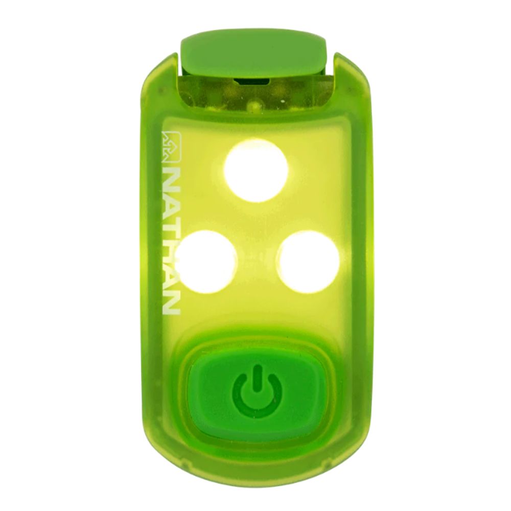 Nathan Strobelight LED Safety Light Clip Visibility - BlackToe Running#colour_lime-punch-classic-green