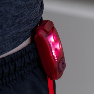 Nathan Strobelight LED Safety Light Clip - 2 Pack Visibility - BlackToe Running#colour_red-green