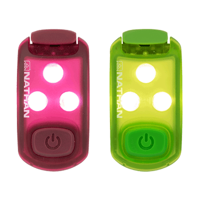 Nathan Strobelight LED Safety Light Clip - 2 Pack Visibility - BlackToe Running#colour_red-green