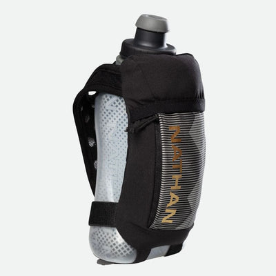 Nathan QuickSqueeze 12oz Insulated Handheld - BlackToe Running#colour_black-gold