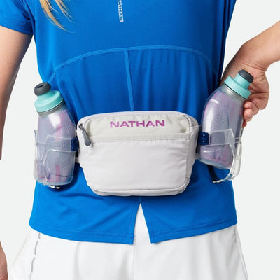 Nathan Trail Mix Plus Insulated Hydration Belt 3.0 - BlackToe Running#colour_vapor-grey-magenta