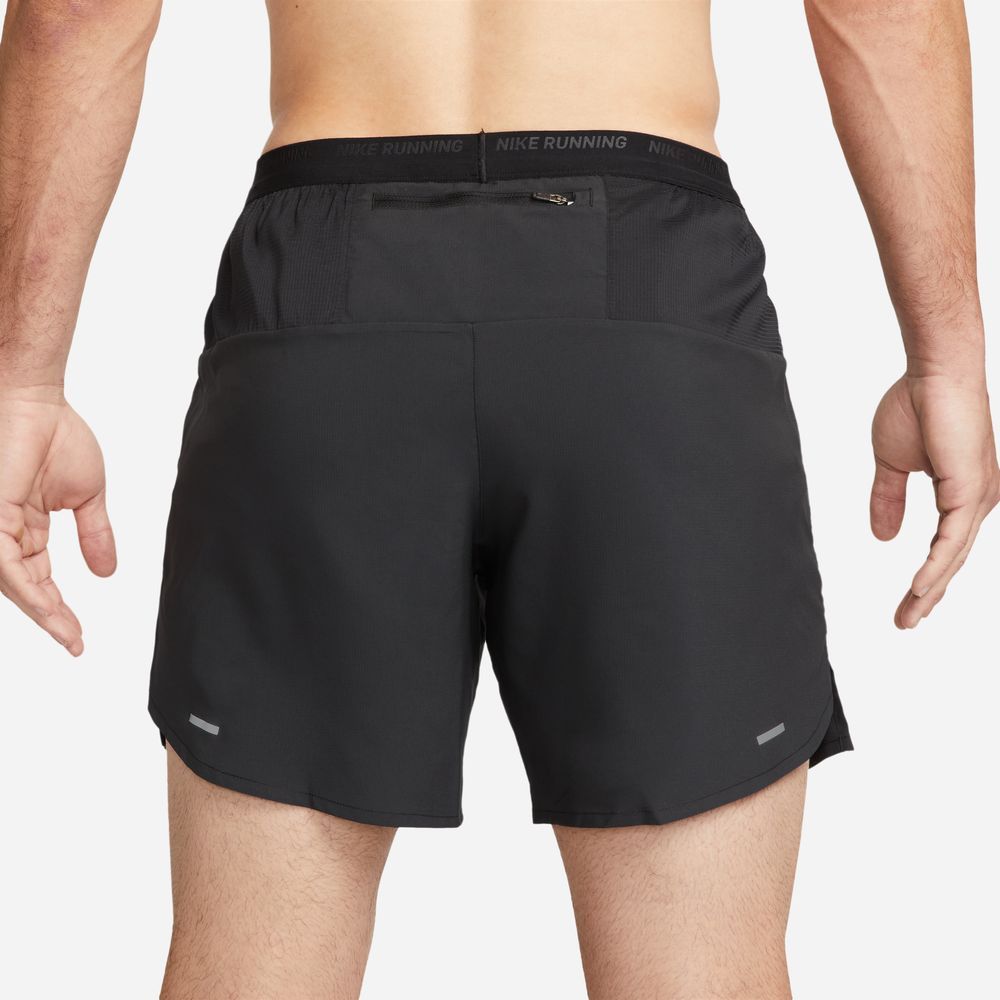 Nike Men's Dri-FIT Stride 7' Brief Lined Running Shorts - BlackToe Running#colour_black-reflective-silver