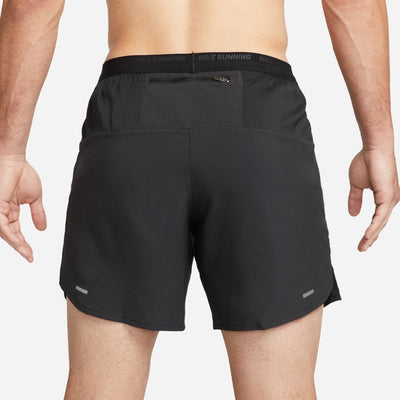 Nike Men's Dri-FIT Stride 7' Brief Lined Running Shorts - BlackToe Running#colour_black-reflective-silver