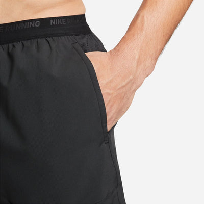 Nike Men's Dri-FIT Stride 7' Brief Lined Running Shorts - BlackToe Running#colour_black-reflective-silver