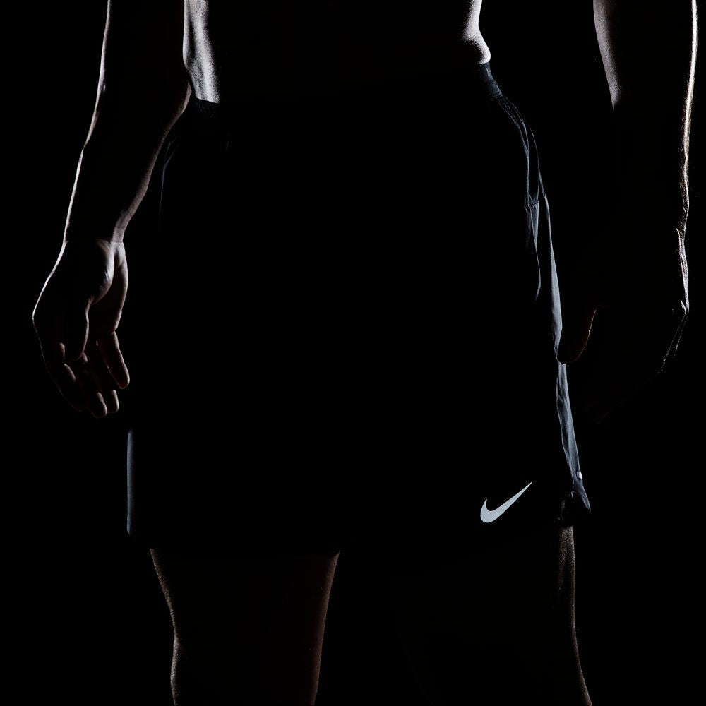 Nike Men's Dri-FIT Stride 7' Brief Lined Running Shorts - BlackToe Running#colour_black-reflective-silver