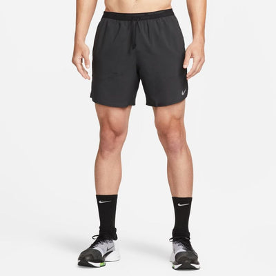 Nike Men's Dri-FIT Stride 7' Brief Lined Running Shorts - BlackToe Running#colour_black-reflective-silver