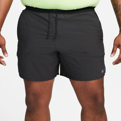 Nike Men's Dri-FIT Stride 7' Brief Lined Running Shorts - BlackToe Running#colour_black-reflective-silver