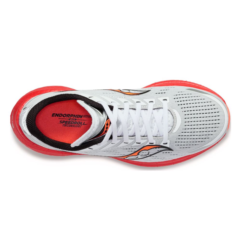 Saucony Men's Endorphin Speed 3 - BlackToe Running#colour_white-black-vizi-red