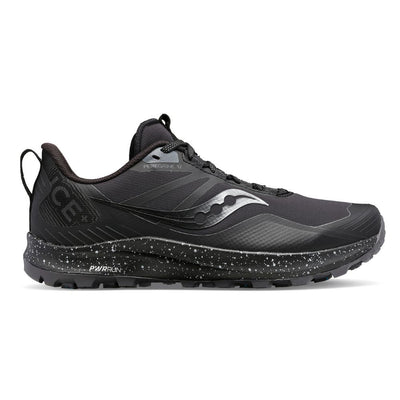 Saucony Men's Peregrine ICE+ 3 Men's Shoes - BlackToe Running#colour_black-shadow