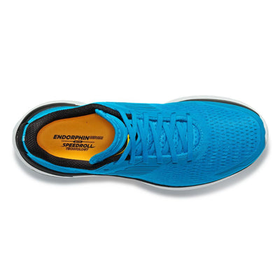 Saucony Men's Endorphin Shift 3 Men's Shoes - BlackToe Running#colour_ocean-vizi-gold