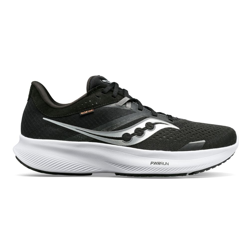 Saucony Men's Ride 16 Men's Shoes - BlackToe Running#colour_black-white