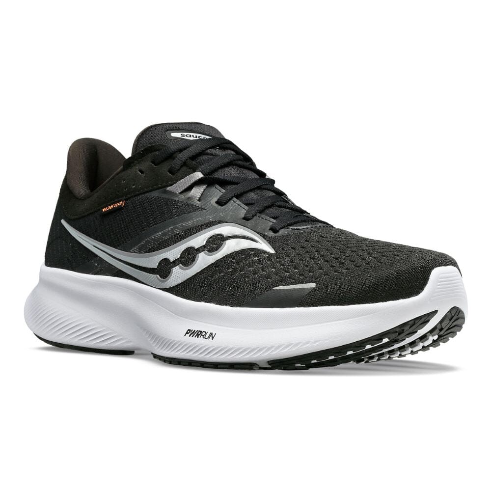 Saucony Men's Ride 16 Men's Shoes - BlackToe Running#colour_black-white