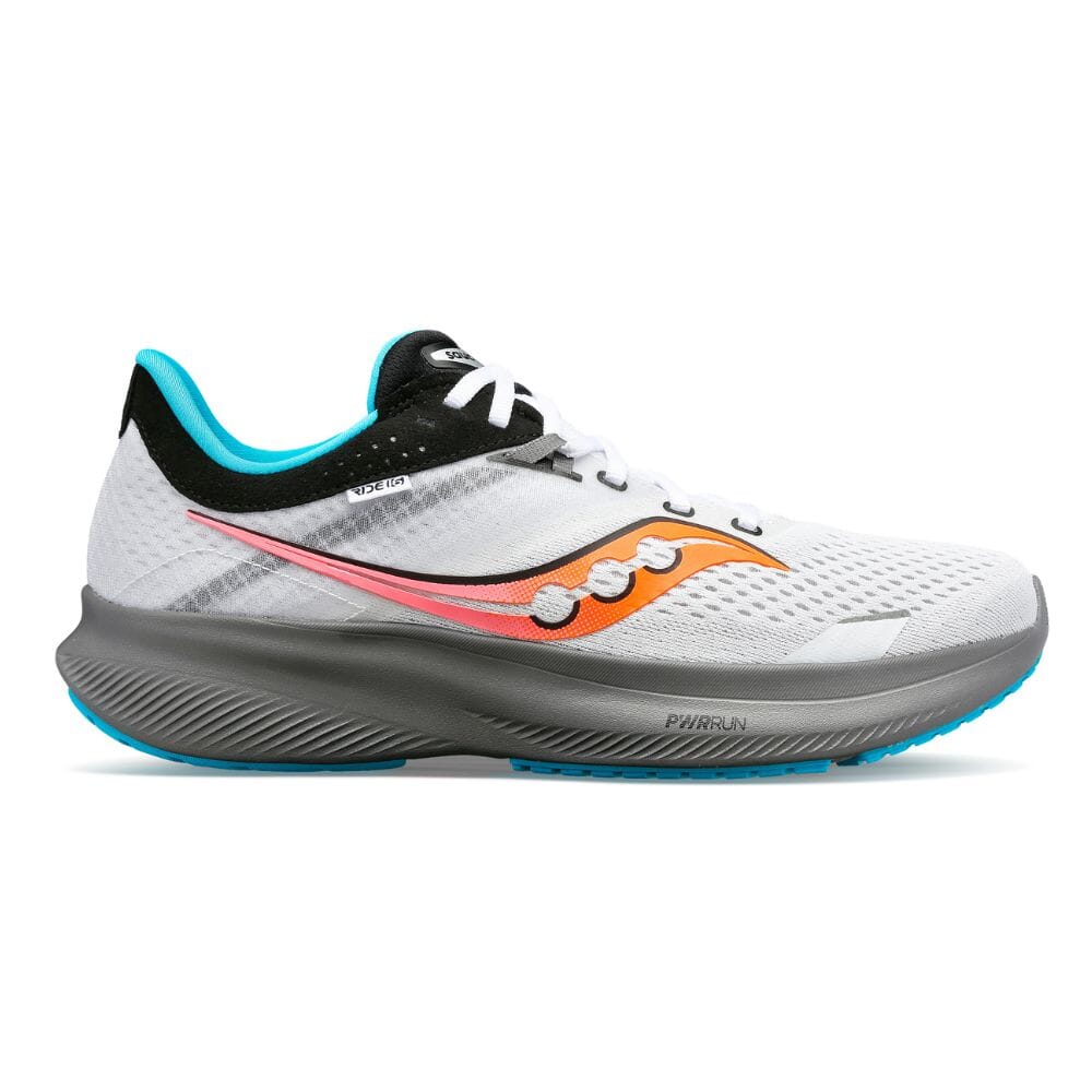 Saucony Men's Ride 16 Men's Shoes - BlackToe Running#colour_white-gravel