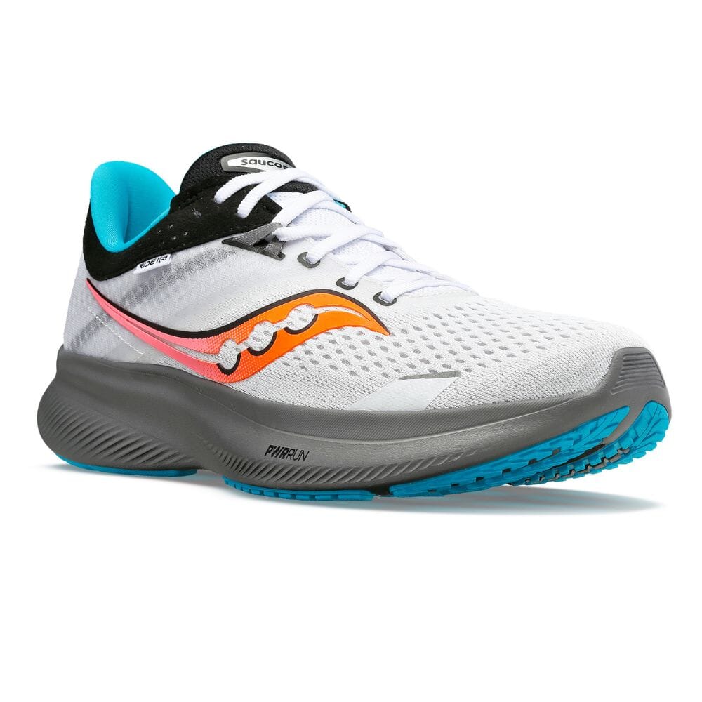 Saucony Men's Ride 16 Men's Shoes - BlackToe Running#colour_white-gravel