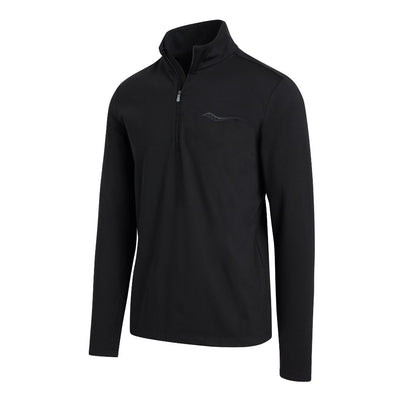 Saucony Men's Solstice 1/4 Zip - BlackToe Running#colour_black
