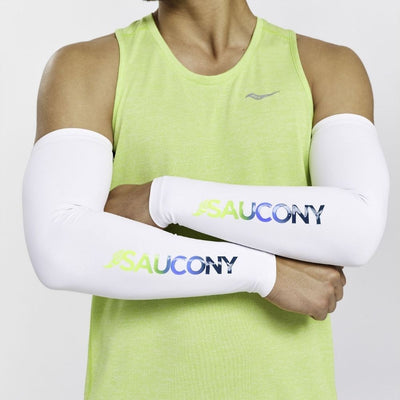 Saucony Fortify Arm Sleeves Arm Sleeves - BlackToe Running#colour_white