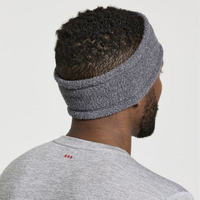 Saucony Rested Sherpa Headband Headwear - BlackToe Running#colour_black-heather