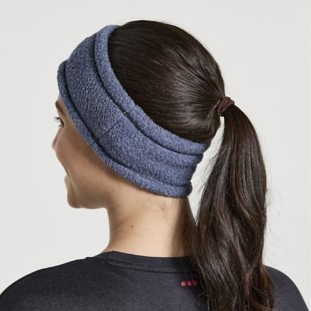 Saucony Rested Sherpa Headband Headwear - BlackToe Running#colour_sodalite-heather