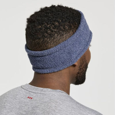 Saucony Rested Sherpa Headband Headwear - BlackToe Running#colour_sodalite-heather