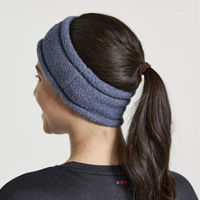 Saucony Rested Sherpa Headband Headwear - BlackToe Running#colour_sodalite-heather