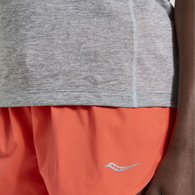 Saucony Women's Re-Imagined Stopwatch Short Sleeve Women's Tops - BlackToe Running#colour_light-grey-heather