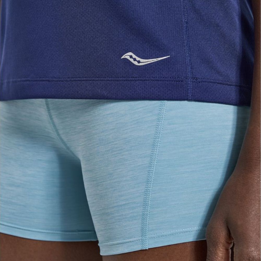 Saucony Women's Re-Imagined Stopwatch Short Sleeve Women's Tops - BlackToe Running#colour_sodalite