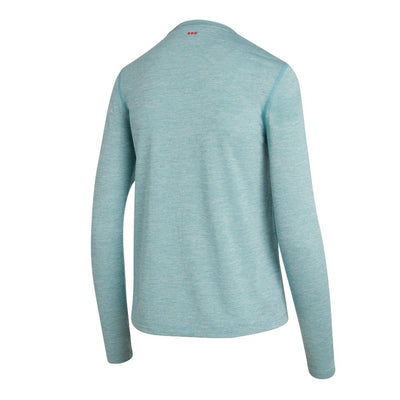 Saucony Women's Stopwatch Long Sleeve - BlackToe Running#colour_rainfall-heather