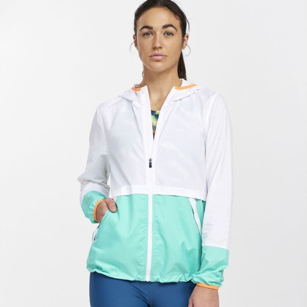 Saucony Women's Packaway Jacket - BlackToe Running#colour_cool-mint