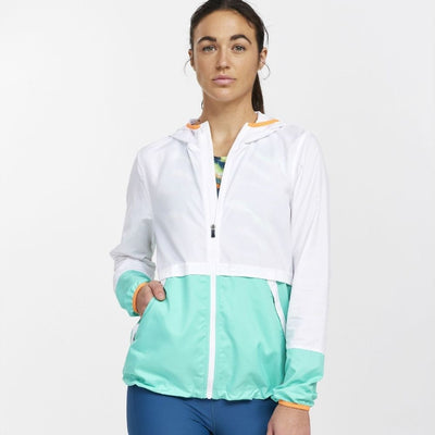 Saucony Women's Packaway Jacket - BlackToe Running#colour_cool-mint
