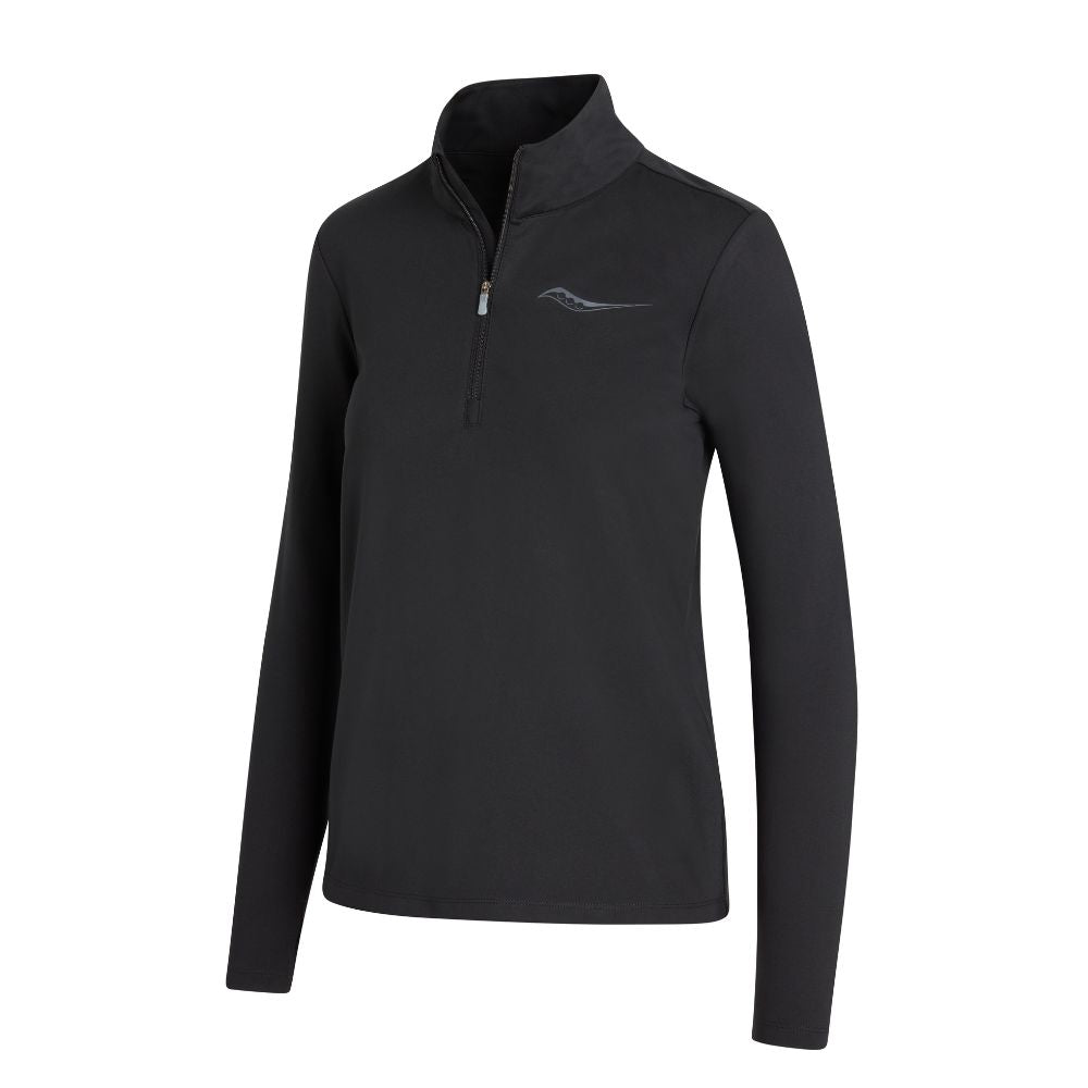 Saucony Women's Solstice 1/4 Zip - BlackToe Running#colour_black