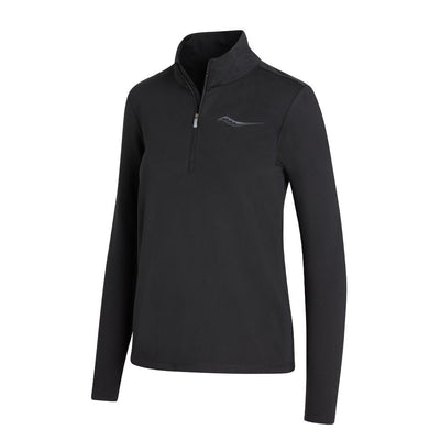 Saucony Women's Solstice 1/4 Zip - BlackToe Running#colour_black