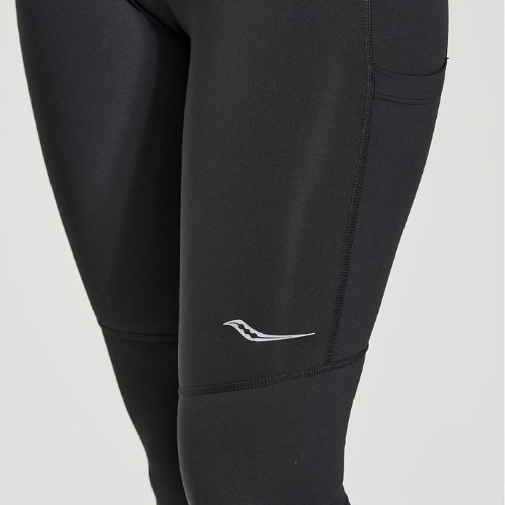 Saucony Women's Mid-Rise Fortify Tight Women's Bottoms - BlackToe Running#colour_black