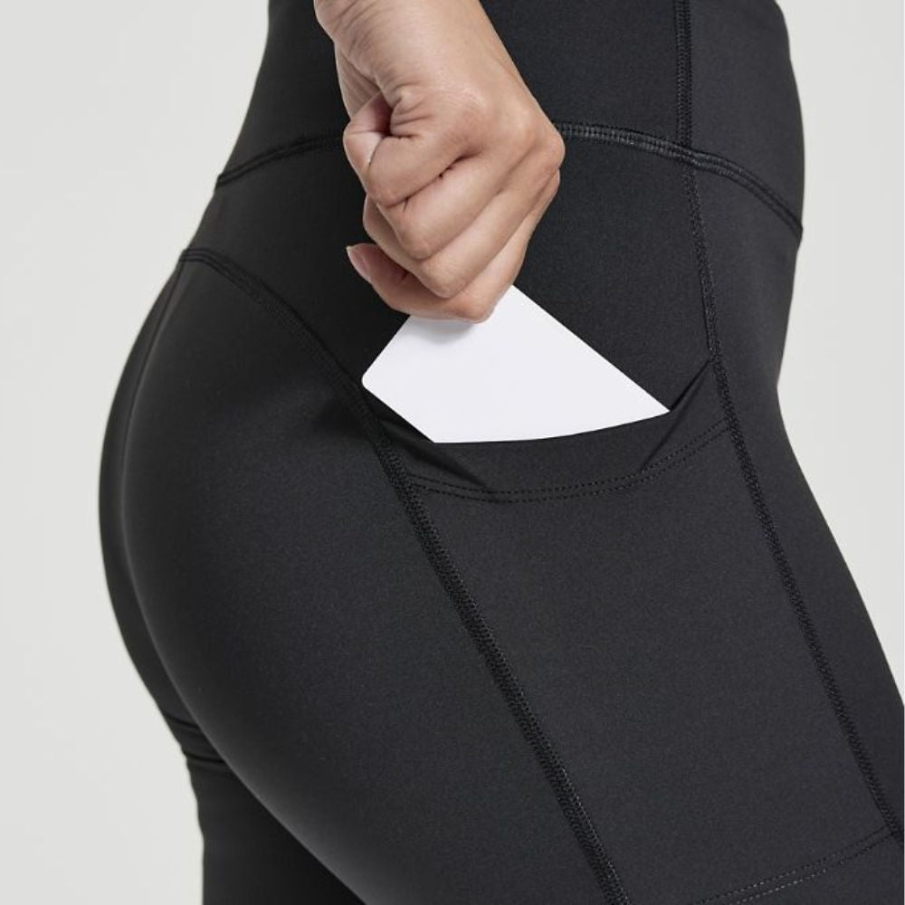 Saucony Women's Mid-Rise Fortify Tight Women's Bottoms - BlackToe Running