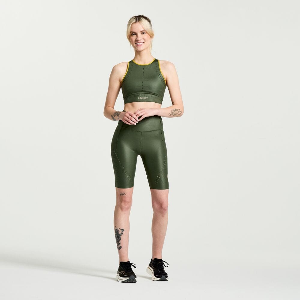 Saucony Women's Pinnacle Bra Top Women's Tops - BlackToe Running#colour_climbing-ivy