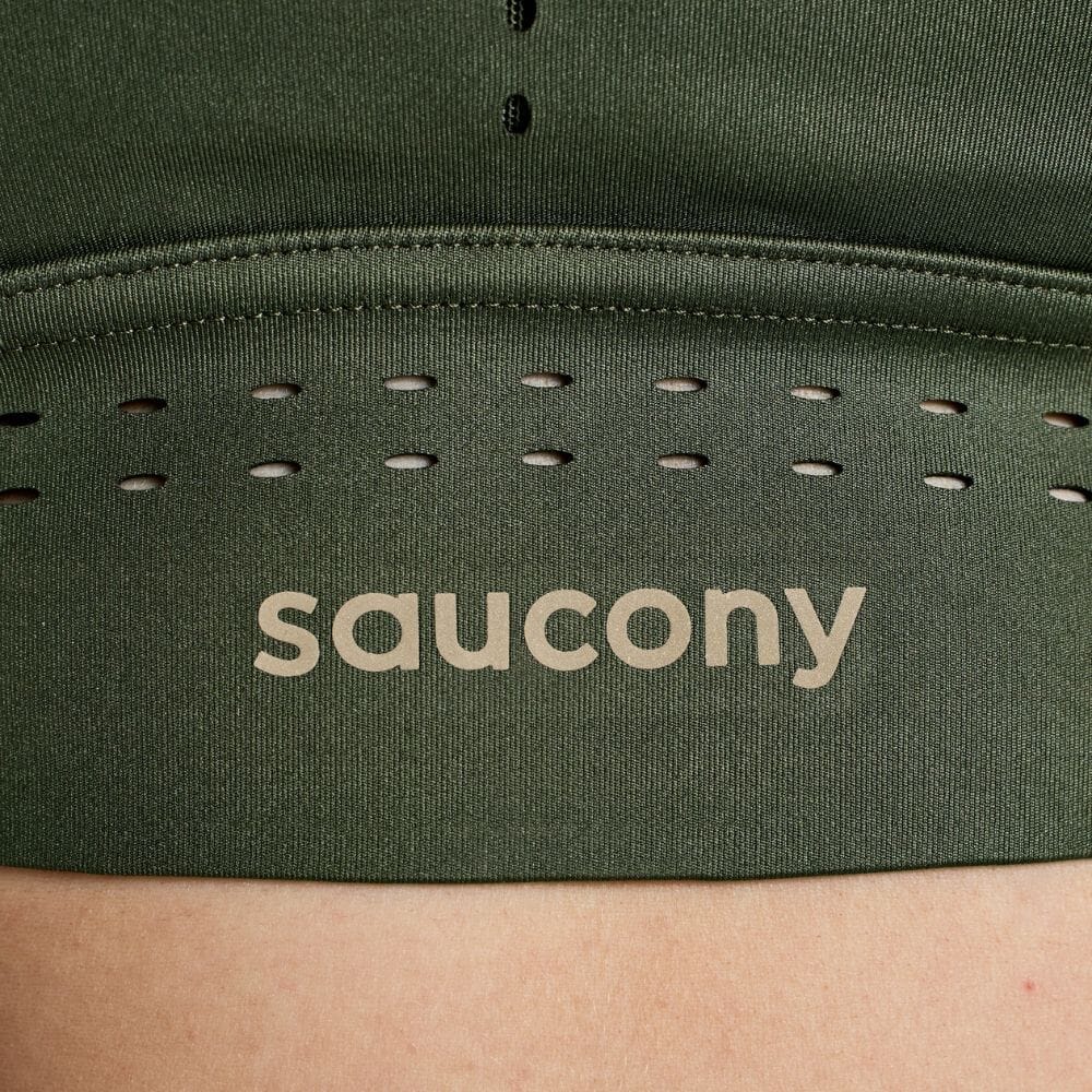 Saucony Women's Pinnacle Bra Top Women's Tops - BlackToe Running#colour_climbing-ivy