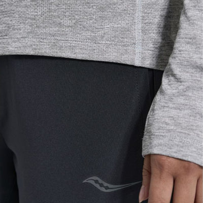 Saucony Women's Stopwatch Long Sleeve - BlackToe Running#colour_light-grey-heather