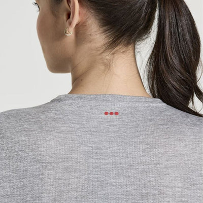 Saucony Women's Stopwatch Long Sleeve - BlackToe Running#colour_light-grey-heather