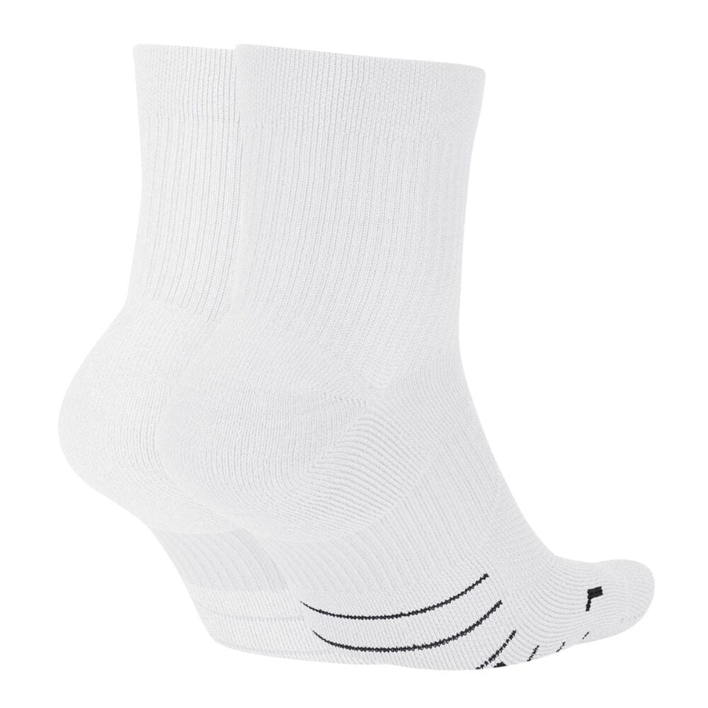 Nike Multiplier Light Cushion Ankle Quarter Socks - BlackToe Running#colour_white